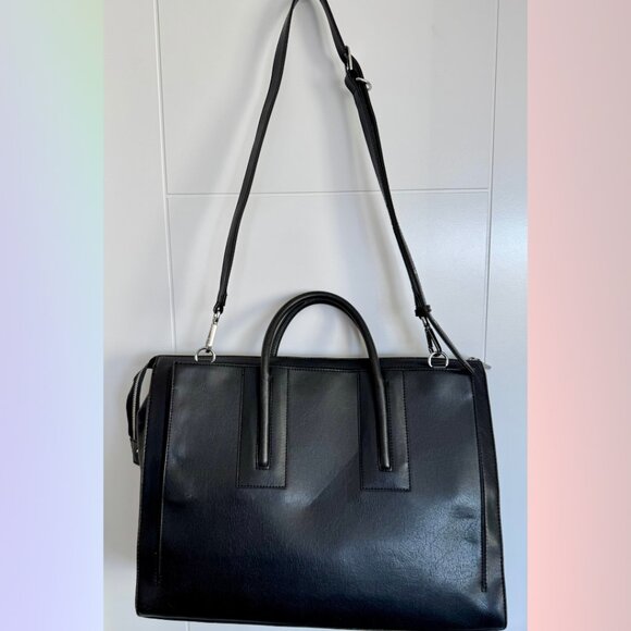 Mat & Nat Large Black Briefcase Messenger Bag - Picture 10 of 10